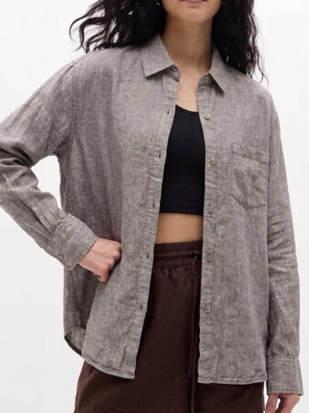 Athleta Linen Retreat Button Down shirt